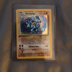 1st edition Machamp holo Pokemon card
